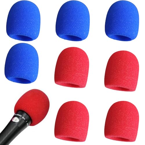 ZKSXOA Popschutz Groß Schaumstoff für Mikrofon, Mikrofon Windschutz 8 Stück, Universelle Schaumstoff Mikrofonabdeckung Bunt, A Mikrofon Pop Filter für KTV, Bühnenperformance, Familienfeier von ZKSXOA