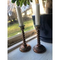 Vintage Paar Kerzenhalter. Kupfer Überzogen. Hergestellt in England von ZLRetro