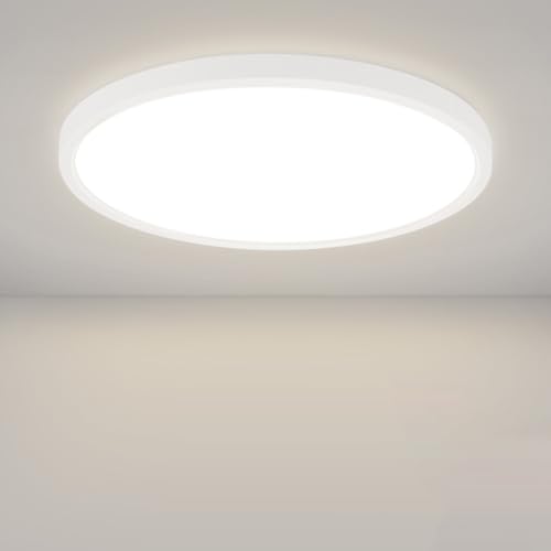 ZMH Deckenlampe LED Deckenleuchte Flach - Schlafzimmerlampe Badlampe Neutralweiß Ø22cm Schlafzimmer Deckenbeleuchtung Küchenlampe Rund Badezimmerlampe IP44 Flurlampe 15W für Badezimmer Flur Küche von ZMH