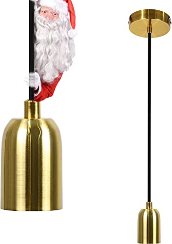ZMH E27 Lampenaufhängung Vintage Lampenfassung Gold Hängefassung mit 1.3M Kabel Edison Schnurpendel Industrial Pendleuchte mit Baldachin Deckenbefestigung für Wohnzimmer Esszimmer Bar Kneipe Keller von ZMH