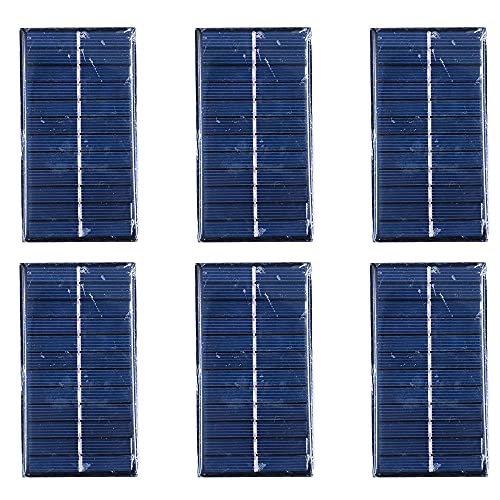 6er-Pack ZONADAH 1W 6V Mini-Solarpanel-Kit, Batterieladegerät, Heimwerkerhaus, Wissenschaftsschulprojekte, Camping, Angeln, Wandern Outdoor-Garten Led-Licht-Ladewerkzeuge von ZONADAH