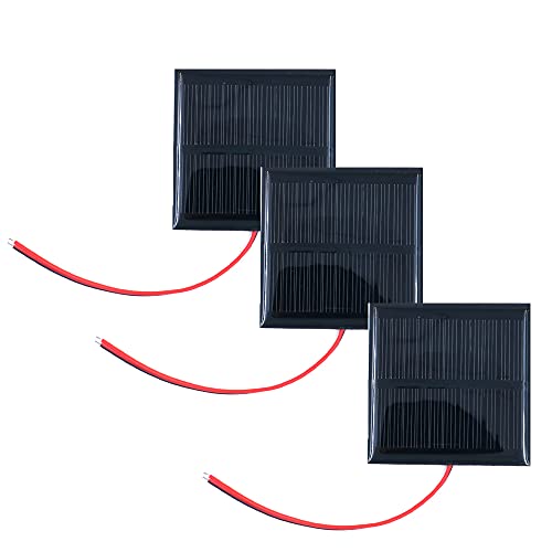 Packung mit 3 ZONADAH 0.6W 5.5V Mini Wired Solar Panel Kit, Batter Charger, DIY Home, Science School Projekte, Camping, Angeln, Wandern Outdoor Garten Licht Ladewerkzeuge von ZONADAH