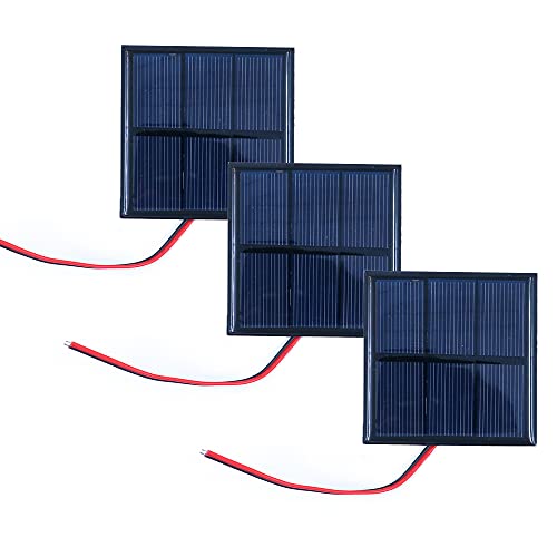 Packung mit 3 ZONADAH 0.7W 1.5V Mini Wired Solar Panels, Batter Charger, DIY Home, Science School Projekte, Camping, Angeln, Wandern Outdoor Garten Licht Ladewerkzeuge von ZONADAH