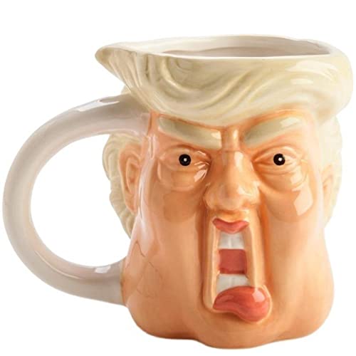 ZONSUSE Lustige Trump Tasse Personalisiert Kaffeebecher, Cappuccino Tassen,Büro Teetasse,Donald Trump 3d Emoji Becher,Personalisierte Geschenke für Opa Papa Freund Männer Frauen Geburtstag 450 ml (E) von ZONSUSE