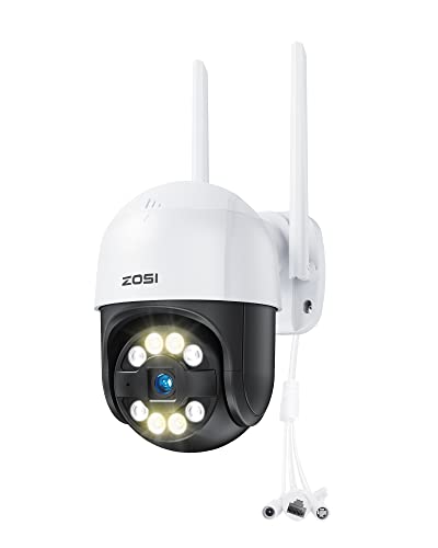 ZOSI 2K Pan/Tilt Überwachungskamera Aussen WLAN, 355°/140° Schwenkbar 3MP IP Kamera mit Plug-in Strom, Automatisch Verfolgung, 2-Wege-Audio, C289 von ZOSI
