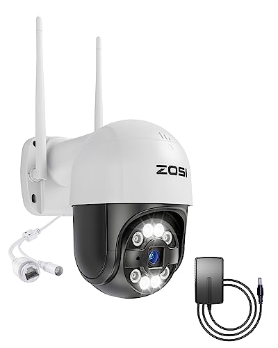 ZOSI 3MP WiFi Überwachungskamera mit Netzteil, Zusatz Kamera für WLAN NVR System (ZR08AP/ZR08RP/ZR08LL), 355° Pan und 140° Tilt, 2-Wege-Audio von ZOSI