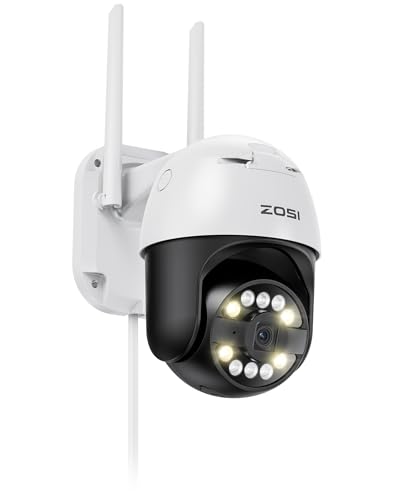 ZOSI 4K 8MP Pan/Tilt WLAN Überwachungskamera Aussen, 355°/140° Schwenkbare IP Kamera mit Plug-in Strom, Menschenverfolgung, 8X Digital Zoom, C296 von ZOSI