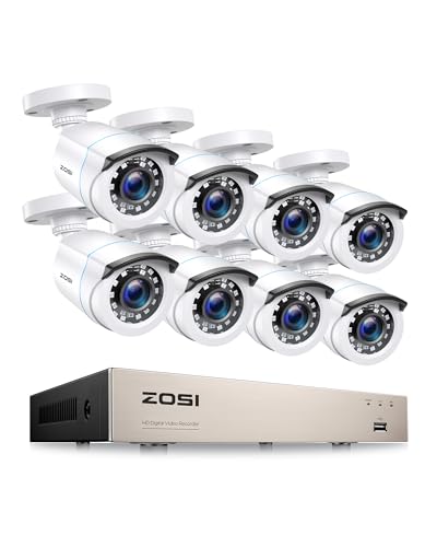 ZOSI 8CH H.265+ Full HD 1080p Außen Video DVR Überwachungskamera System ohne Festplatte, 24M Nachtsicht von ZOSI