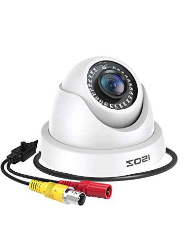 ZOSI CCTV 1080P 4in1 Outdoor Dome Video Überwachungskamera Außenkamera, Hybrid 1080P TVI/CVI/AHD/CVBS, 65ft IR Nachtsicht Weiß von ZOSI