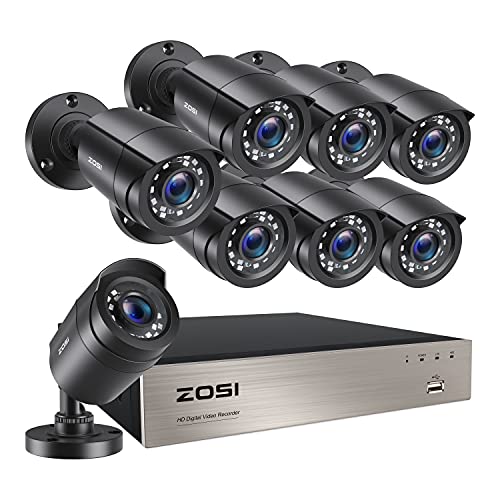 ZOSI 8CH 1080P HD Outdoor Überwachungssystem ohne Festplatte H.265+ 4in1 HDMI DVR Recorder Plus (8) 1080P 2MP Tag Nacht Außen Überwachungskamera Set 20M IR Nachtsicht von ZOSI