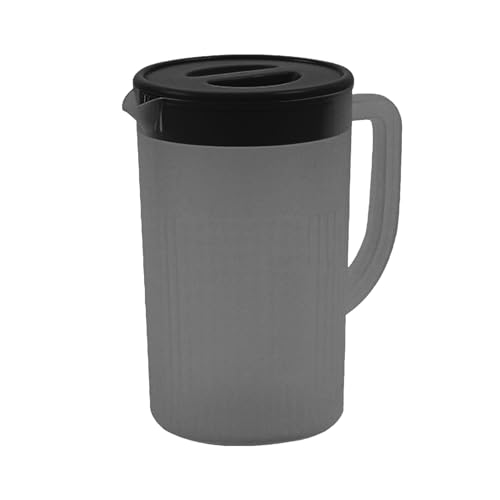 ZPSHYD 2,7-Liter-Krug aus BPA-freiem Kunststoff Mit Auslaufsicherem Deckel, Kaltwasserkrug Mit Extra Großem Fassungsvermögen Für Erfrischenden Saft, Eistee Und Mehr(Schwarz) von ZPSHYD