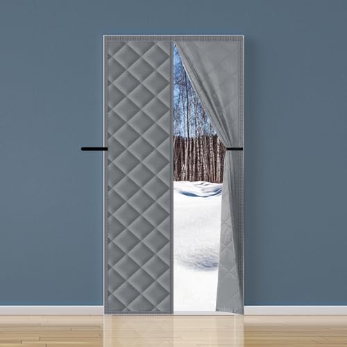 Türvorhang kälteschutz, magnetischer Vorhang ist eine Balkontür, Kellertür und Terrassentür, ohne Bohren, einfach zu verbinden und zusammenzubauen (Ohne Fenster, 80 * 200CM) von ZENGSHI LIFE MUSEUM
