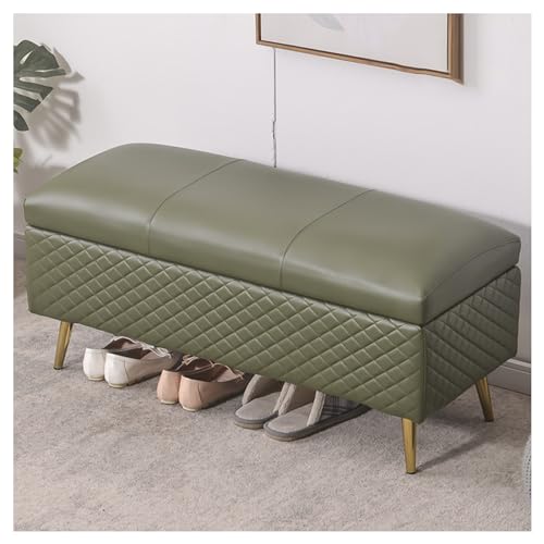 ZT6F Storage Footstool Ottoman mit Lagerung, Fußstütze Load-Bearing 330lb PU Leder verdickt Kissen für Schlafzimmer Wohnzimmer,L,90x40x45cm von ZT6F