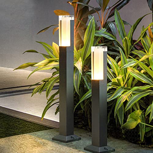 ZTWLEED 2Stück LED Wegeleuchten Außen 6W,Aussenleuchte Stehlampe 3000K Warmweiß 40CM IP65 Wasserdichte Gartenleuchten mit Strom AC220V,Schwarz LED Gartenlampe für Garten Terrasse Garage von ZTWLEED