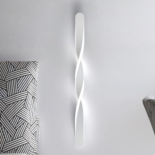 ZTWLEED Wandleuchte Innen LED 22W Wandlampe LED Modern in Spiralform,55CM Lang Innen Wandlampe AC220V Kaltweiß 6000K Wandlicht für Schlafzimmer Wohnzimmer Flur Treppenhaus Weiß von ZTWLEED