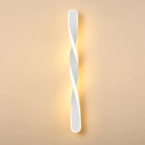 ZTWLEED Wandleuchte Innen LED 22W Wandlampe LED Modern in Spiralform,55CM Lang Innen Wandlampe AC220V Warmweiß 3000K Wandlicht für Schlafzimmer Wohnzimmer Flur Treppenhaus Weiß von ZTWLEED