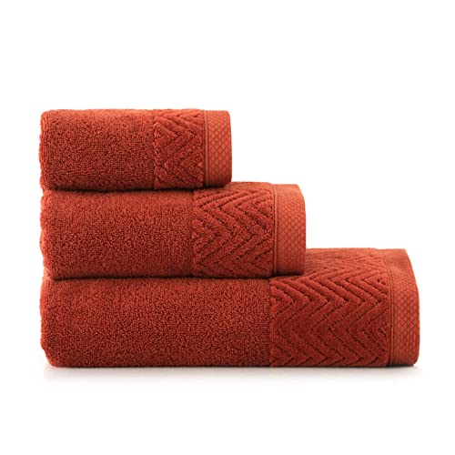 ZWOLTEX Handtuch Sets - Badetuch - Handtuch - Gästetuch I 100% Ägyptischer Baumwolle I Sammlung Toscana, Farbe:Toscana 517 Copper 2X(70x140) von ZWOLTEX
