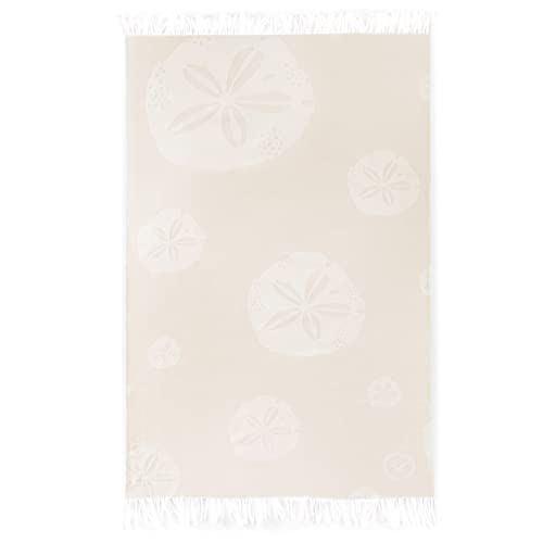 ZWOLTEX Strandhandtuch | 100% Baumwolle | Oeko-Tex 100 | Badehandtuch | grosses Handtuch | Saunatuch | fusselfrei | Collection FOUTA 100x160cm 220gr Flores Beige von ZWOLTEX