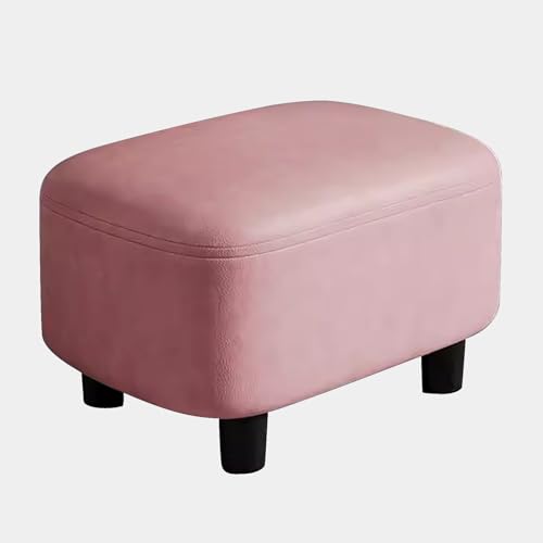 ZXDRYBHD Kleine Hocker, Lederhocker, mit Gepolstertem Sitz, Kleine Rechteckige Hocker, für Wohnzimmer, Couch, Schreibtisch (Color : Pink) von ZXDRYBHD