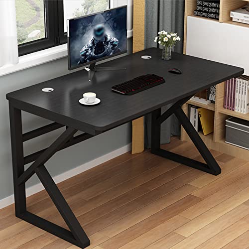 Großer Schreibtisch – Einfacher und moderner Computertisch, Stabiler Metallrahmen – Schreib- und Lernarbeitsplatz für das Heimbüro von ZXFDMSWJ