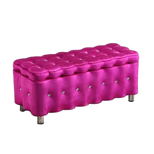 ZXTRYBHD Sitzbank mit Stauraum für das Wohnzimmer, Gepolsterte Polsterbank mit Klappdeckel, Aufbewahrungsbank für das Wohnzimmer im Schlafzimmer (Color : Rose pink, Size : 15.7in/40cm) von ZXTRYBHD