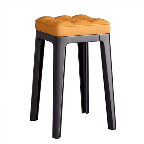 ZXTRYBHD Stapelbarer Esszimmerstuhl, Tragbare Polsterstuhl mit Kunststoffbeinen, Rückenfreier Stuhl Esszimmer, Geeignet für Restaurants, Küchen, Klassenzimmer (Color : Orange) von ZXTRYBHD