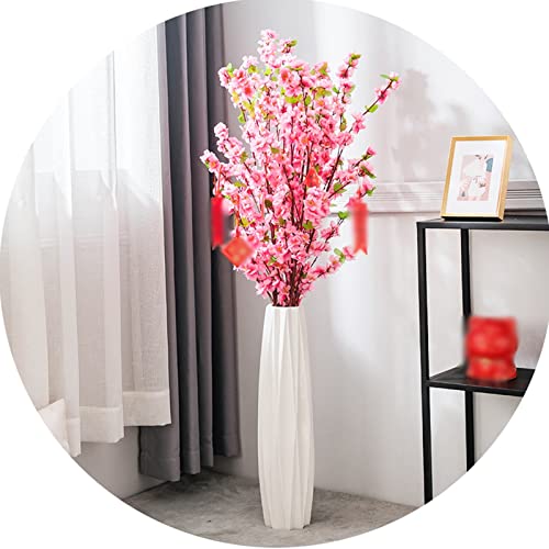 Orange keramische Vase, große Bodenvase, dekorative hohe Blumenhalter für Wohnzimmer, Home Décor getrocknete Blumen Arrangement (Color : Weiß, S : 71cm) von ZXYQ