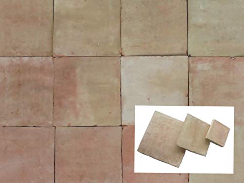 20Stk. (0,2 m²) Terrakotta Platten beige - 10x10x2cm - Cotto Fliesen natur von Zagora