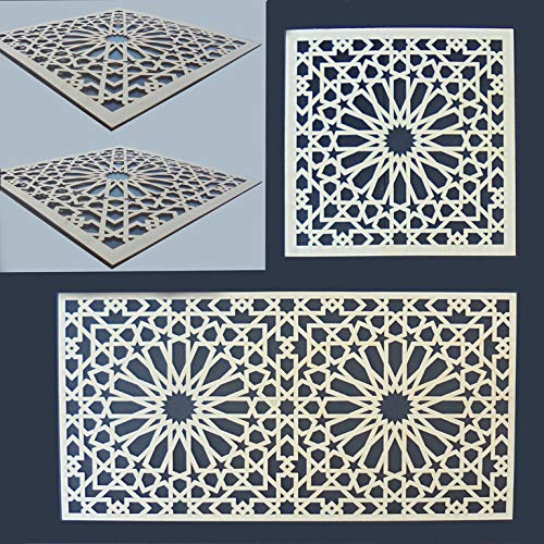 Dekorpaneel Laserschnitt aus 3mm-Sperrholzplatte mit orientalischem Ornament (100 x 50 x 0,3 cm Marokko) von Zagora