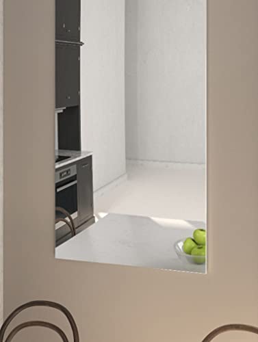 Zalena Kristallspiegel 3mm, Rahmenloser Wandspiegel inkl. Befestigung, Zeitloser Standardspiegel für Wohn- und Schlafbereich, 50x70 cm von Zalena