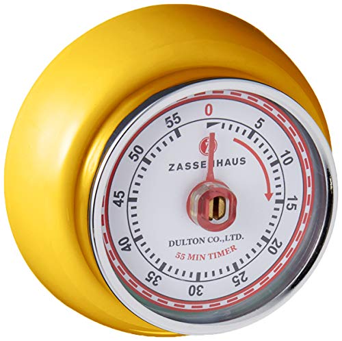 Zassenhaus Küchentimer SPEED , Gelb , Ø 7 cm x 3 cm , Analoge Zeitanzeige mit Alarm-Funktion , Die Countdown-Uhr unterstützt bei der Zeitplanung beim Kochen oder Backen von Zassenhaus