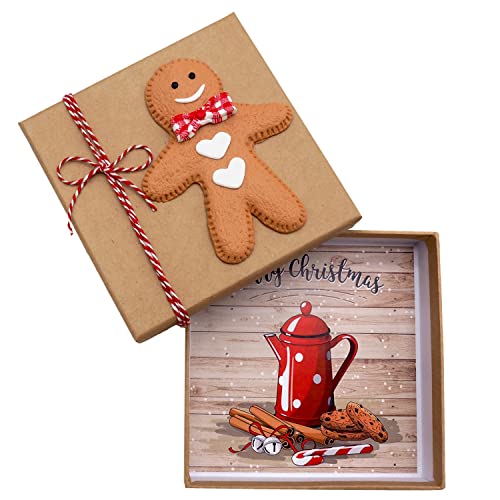 Geldgeschenk Verpackung Lebkuchenmann Kekse Rot Braun Zuckerstange Weihnachten 14cm von ZauberDeko