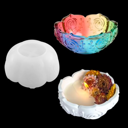 Zayookey Lotusschale Epoxy Silikonform Schüssel Expositharz Formen Blumentopf Gießform Bowl Resin Mold for DIY Tablett Kerzenhalter Aufbewahrungsbox Container von Zayookey