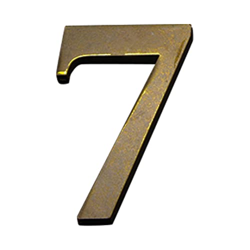 Zayookey Metall Hausnummer Antike 4 Zoll (10 cm) Moderne Selbstklebende Türnummern Hausadresse Ziffern Plaque Straße Metal House Number (Door Number 7) von Zayookey