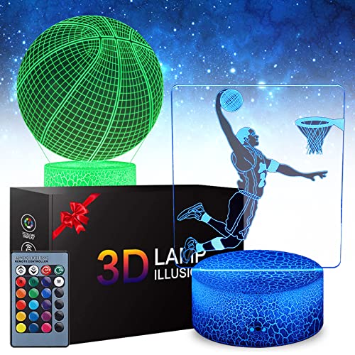 Zeaky Basketball Nachtlicht, LED Illusions lampe Spielzeug mit 2 Mustern und 16 Farbwechseln und Fernbedienung, Weihnachts Geburtstagsgeschenk von Zeaky