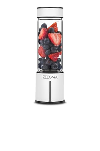 ZEEGMA Vitamine GO Tragbarer Mixer für Cocktails und Smoothies 300W, Personal Blender, Mini-Mixer 450ml mit 6 Klingen, 2 Geschwindigkeiten Akku 5000 maH, 25 Anwendungen pro Ladung von Zeegma