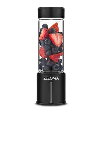 ZEEGMA Vitamine GO Tragbarer Mixer für Cocktails und Smoothies 300W, Personal Blender, Mini-Mixer 450ml mit 6 Klingen, 2 Geschwindigkeiten Akku 5000 maH, 25 Anwendungen pro Ladung von Zeegma