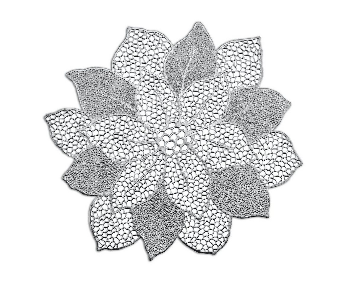 Platzset, Flower, Zeller Present, (1-St), Kunststoff, silber, 49 x 47 cm (1 Stück) von Zeller Present