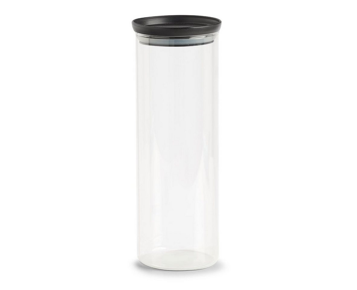 Zeller Present Vorratsglas Vorratsglas m. Kunststoffdeckel, Borosilikat Glas/ Kunststoff, 1650 ml, schwarz, Ø10,3 x 28,1 cm von Zeller Present