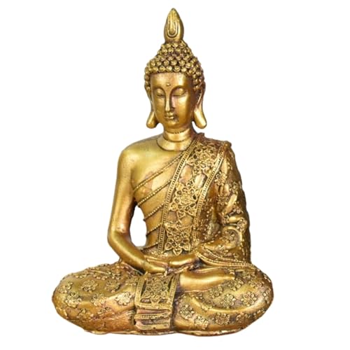 Zen'Light - Buddha-Kopf-Figur Sanci - Dekoration für Zen, Meditation und Feng-Shui - Geschenk für entspannende und spirituelle Atmosphäre - Buddha-Statue - Höhe: 18 cm - Farbe: Gold von Zen Light