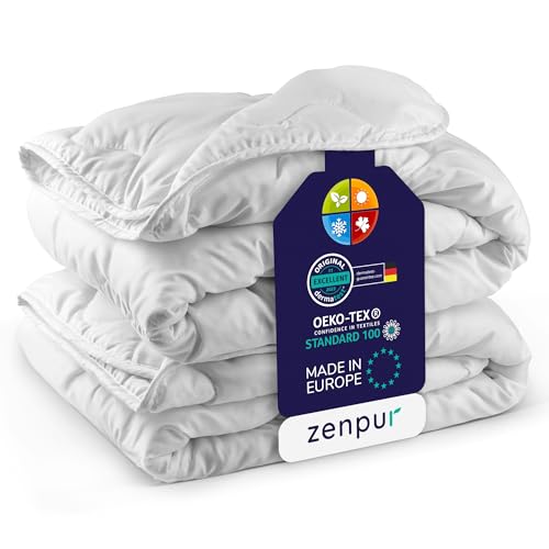 ZenPur 3in1 Premium Bettdecke 135x200 cm Duvet, 4 Jahreszeiten Bettdecke Winter & Sommer, Leitet Feuchtigkeit ab, Gleichmäßige Mikrofaserfüllung, Kühl im Sommer & Warm im Winter von ZenPur
