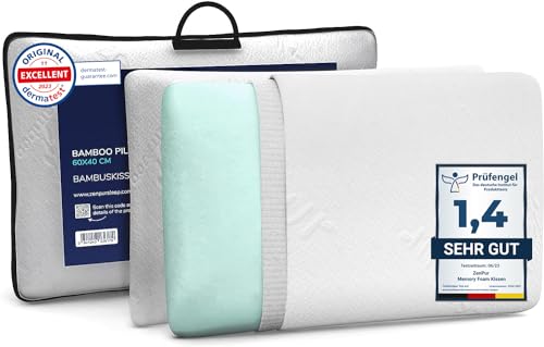 ZenPur Nackenstützkissen – 13cm Höhe Memory Foam Kissen, Ergonomisches Nackenkissen Kopfkissen, Orthopädisches Kissen für Seitenschläfer, Schlafkissen gegen Nackenschmerzen, (40x60 cm,2er-Pack) von ZenPur