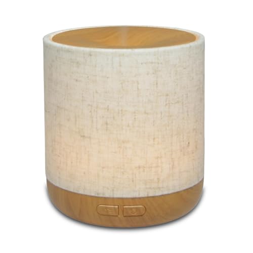 Zen’arôme Ultraschalldiffusor -Alesia - Diffusion Kaltes ätherisches Öl Aromatherapie - Originaldesign, Holzleinenmünze - Holzfarbe - Diffusion + Beleuchtung anpassbar von ZEN ARÔME