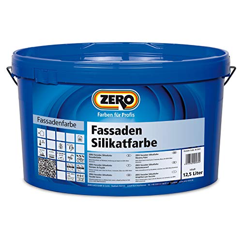 ZERO Fassaden Silikatfarbe Fassadenfarbe Mineralfarbe weiss 12,5 L von ZERO