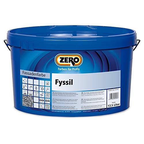 ZERO Fyssil Siliconharzverstärkt Siliconharz Fassadenfarbe weiß fungizid und algizid 2,5 l von Zero