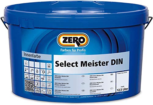 ZERO Select Meister DIN ALTWEIß 12,5 l, Innenfarbe, airlessgeeignet, stumpfmatt von ZERO