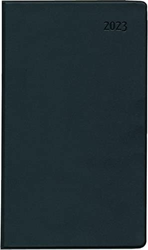 Taschenplaner schwarz 2023 - Bürokalender 9,5x16 cm - 32 Seiten - mit Registerschnitt - 1 Monat auf 2 Seiten - faltbar - Notizheft - 530-1020 von Zettler