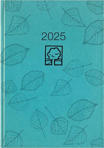 Taschenkalender türkis 2025 - Bürokalender 10,2x14,2 - 1 Tag auf 1 Seite - robuster Kartoneinband - Stundeneinteilung 7-19 Uhr - Blauer Engel - 610-0721 von Zettler