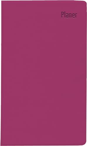 Taschenplaner Leporello PVC rot 2025 - Bürokalender 9,5x16 cm - 1 Monat auf 1 Seite - separates Adressheft - faltbar - Notizheft - 501-1013 von Zettler