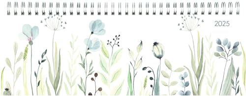 Tisch-Querkalender Style Wildblumen 2025 - Büro-Planer 29,7x10,5 cm - Tisch-Kalender - 1 Woche 2 Seiten - Ringbindung - Zettler von Zettler